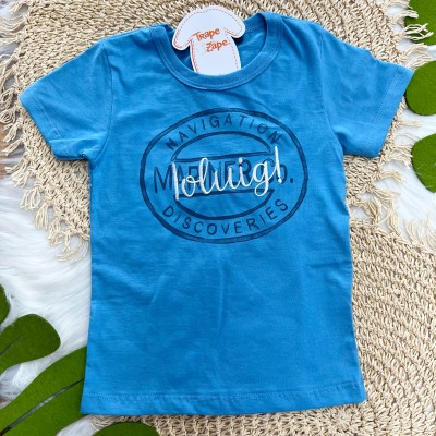 Conj Navigation Azul e short listrado